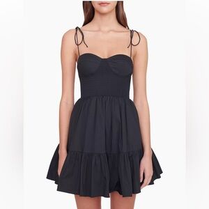 Staud Landry Smocked Bustier Minidress, Small